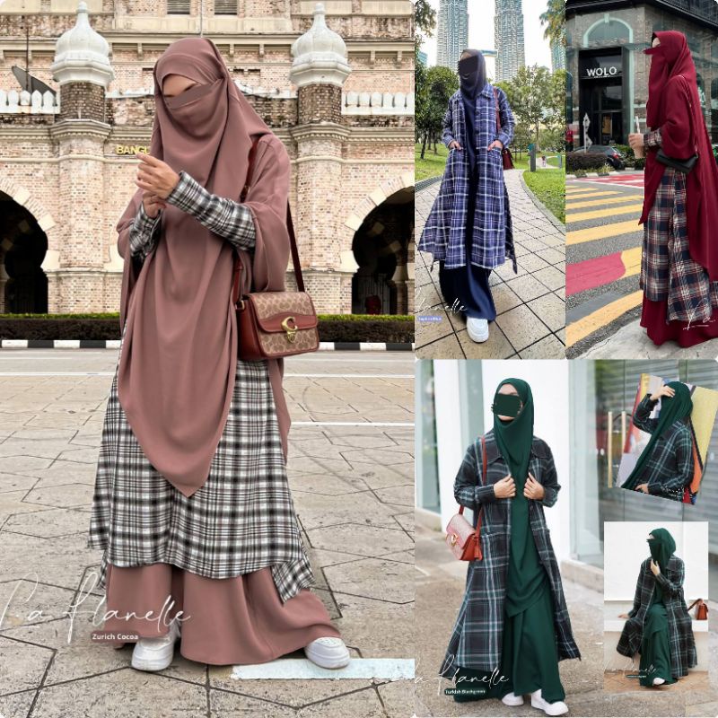 la Flanelle Set gamis Outer by Mahira