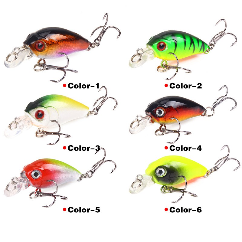 1 Pc Umpan Pancing Crankbait Klasik Bentuk Ikan Kecil 4.5cm 3.7g