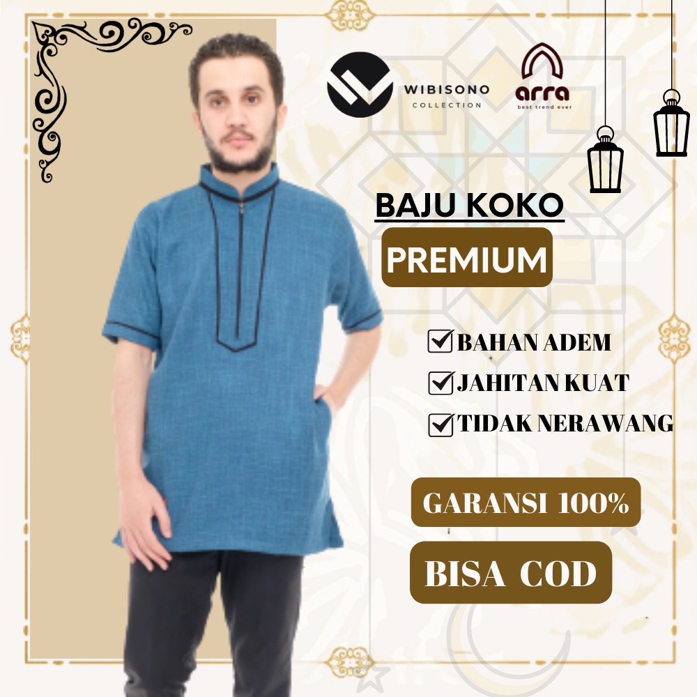 Baju Koko Kurta Pakistan YU9 Pria Cowok Dewasa Putih Lengan Pendek Terbaru Premium Murah Original RASYID