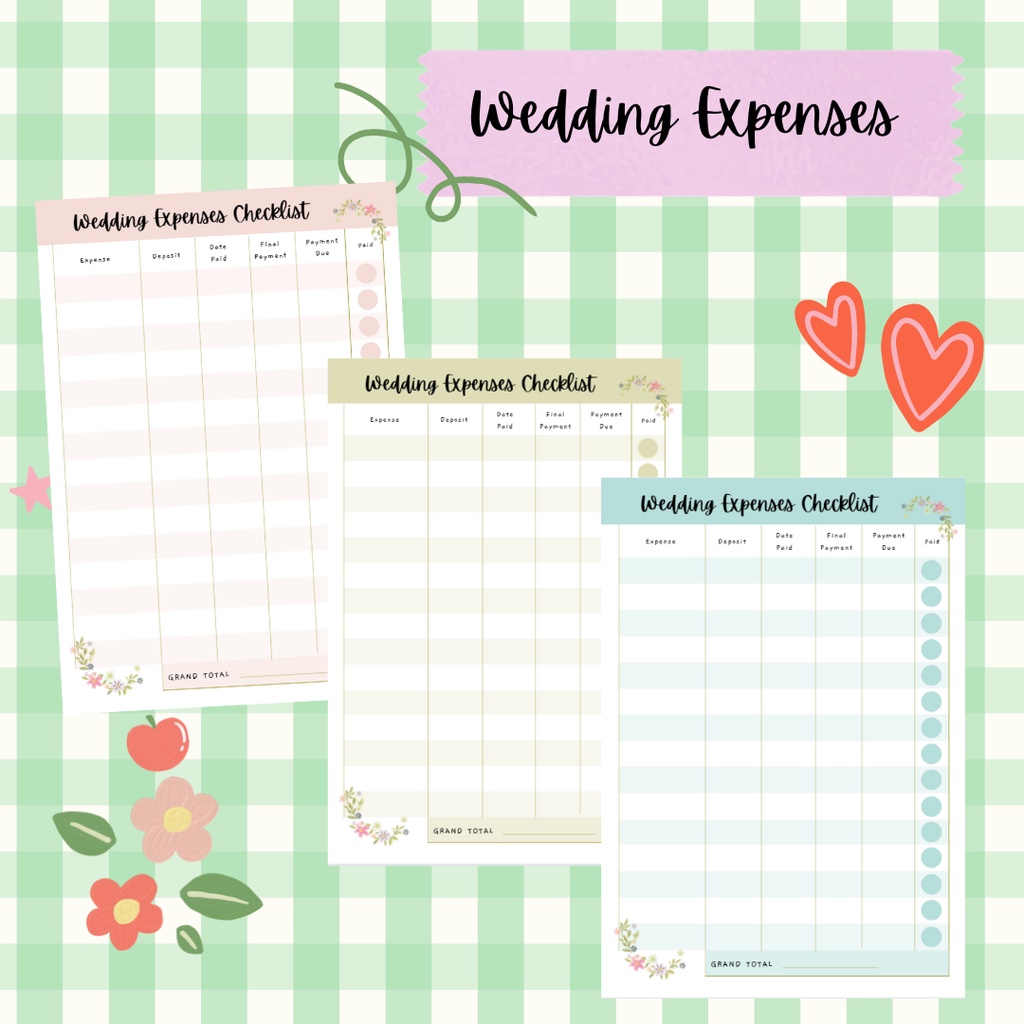 

WEDDING EXPENSES PLANNER BUDGETING FINANCIAL