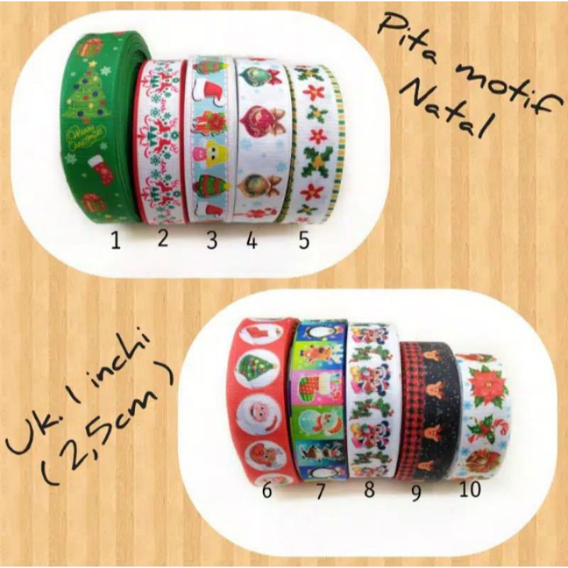 1 YARD -  PITA KADO HAMPERS NATAL |  PITA GROSSGRAIN 2,5cm