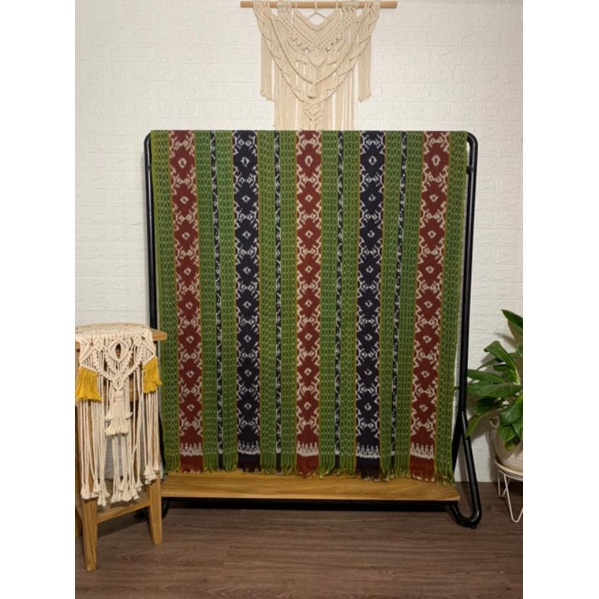 tenun blanket murah warna hijau daun kalem