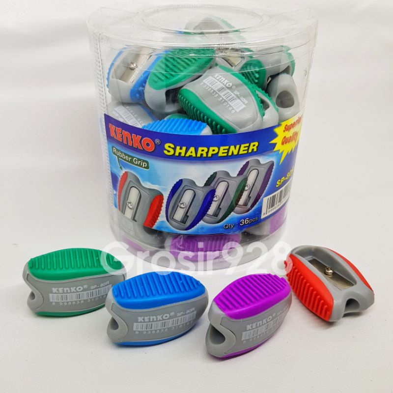 

(Per 36 pc) Pencil Sharpener / Rautan Pensil Kenko SP-80R (Rubber Grip)
