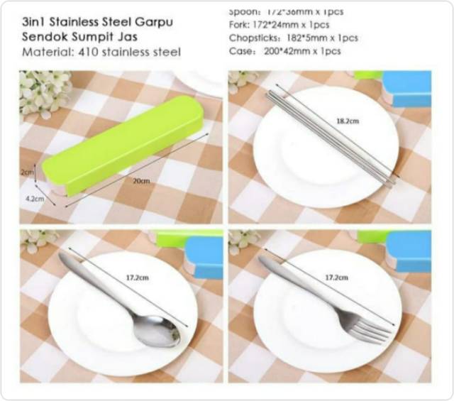 SET ALAT MAKAN STAINLESS STEEL SENDOK GARPU SUMPIT BAHAN TEBAL KOKOH KUALITAS BAGUS