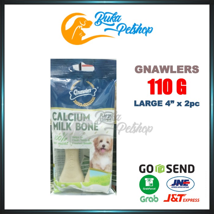 Snack Anjing GNAWLERS CALCIUM MIK BONE Large 110g