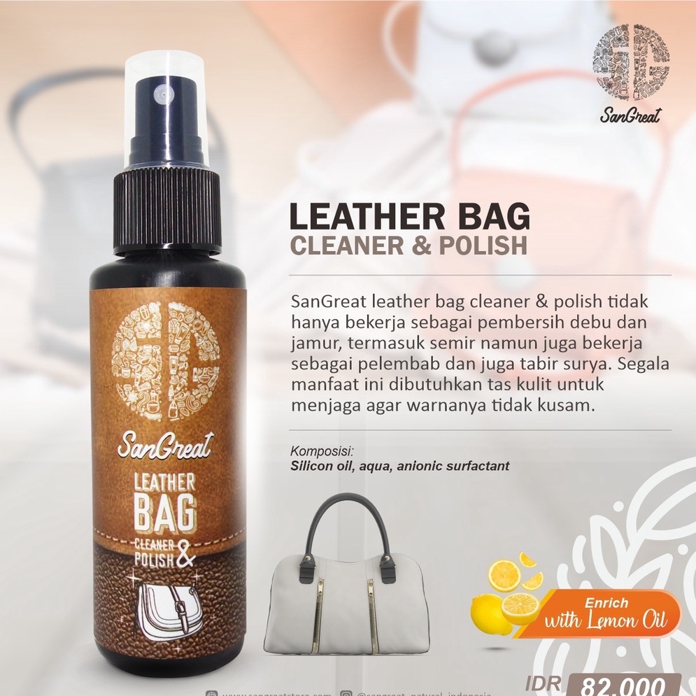 Leather bag cleaner and conditioner pembersih tas kulit asli branded terbaik 100 ml untuk jamur