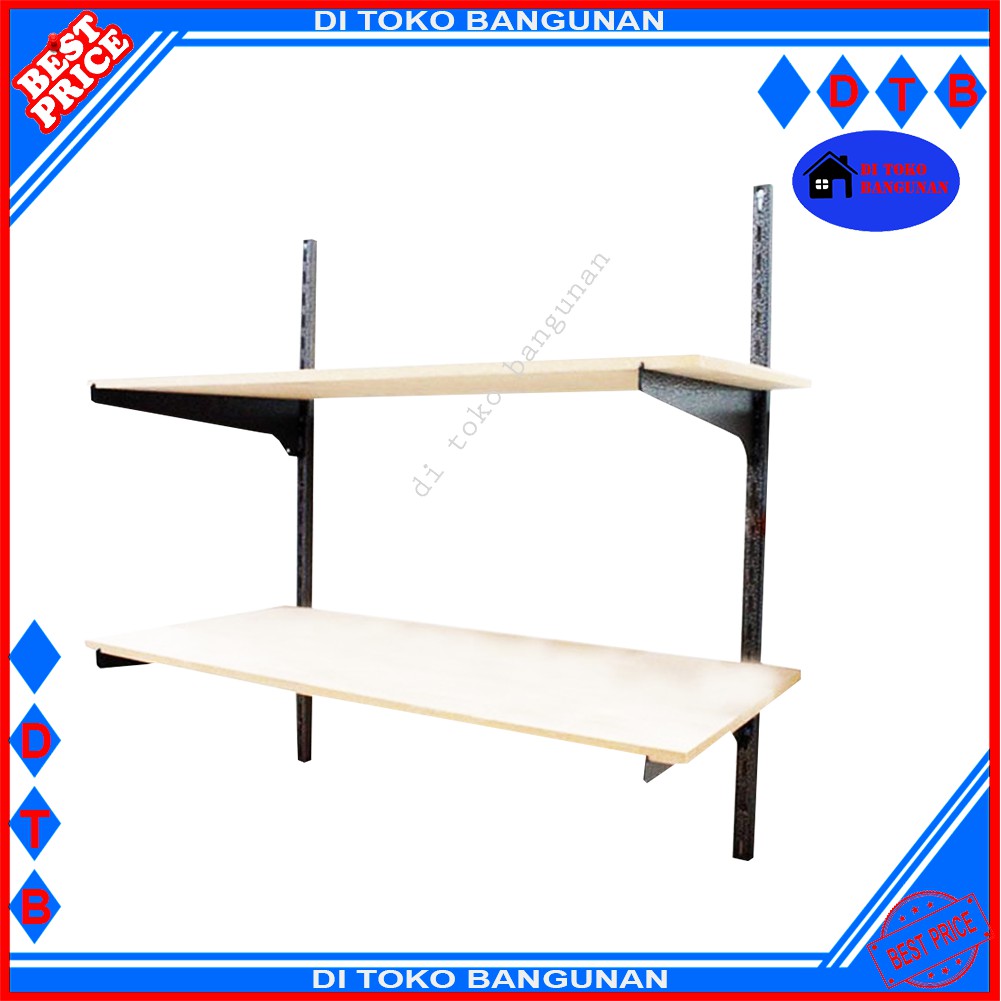 KENMASTER Rak Dinding 2 Susun Besi Selving Bracket