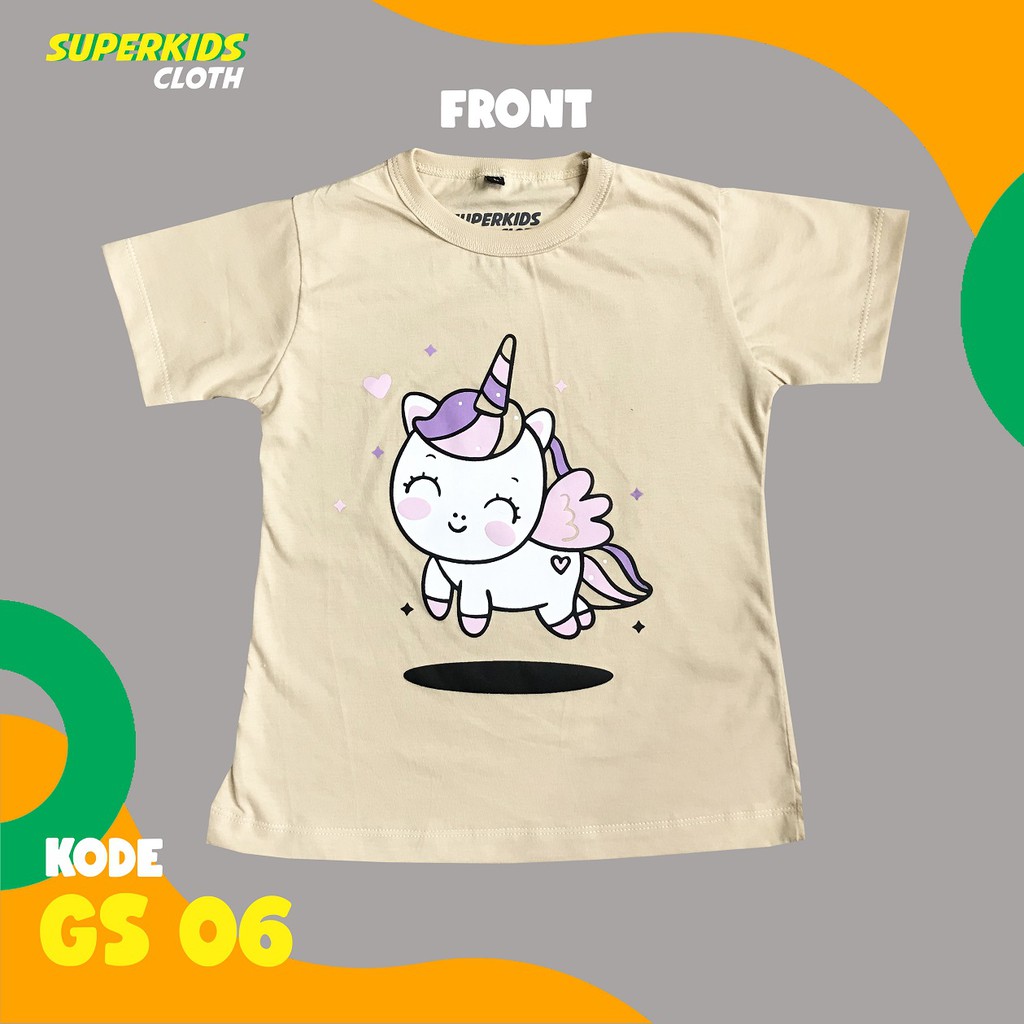 BAJU ANAK PEREMPUAN / KAOS ANAK PEREMPUAN / PAKAIAN ANAK CEWEK KAOS ANAK CEWEK UNICORN TERMURAH SUPERKIDS CLOTH 1 - 11 TAHUN