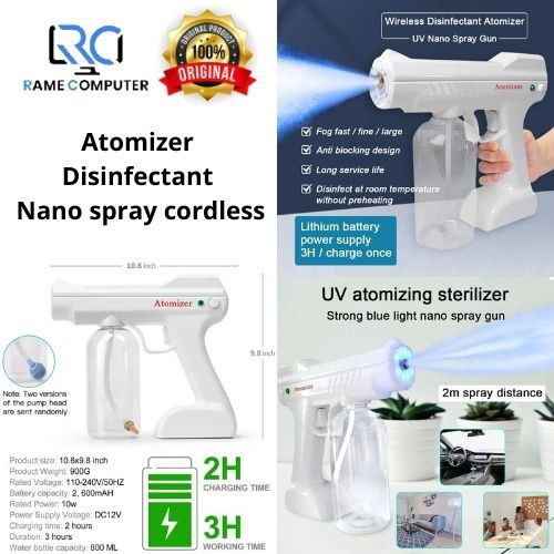 Atomizer Disinfectant Nano spray cordless/tanpa kabel/fogging wireless