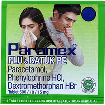 Paramex Tablet Strip Obat Sakit | Flu Batuk PE | Nyeri Otot Kepala Parameks Paracetamol Konimex