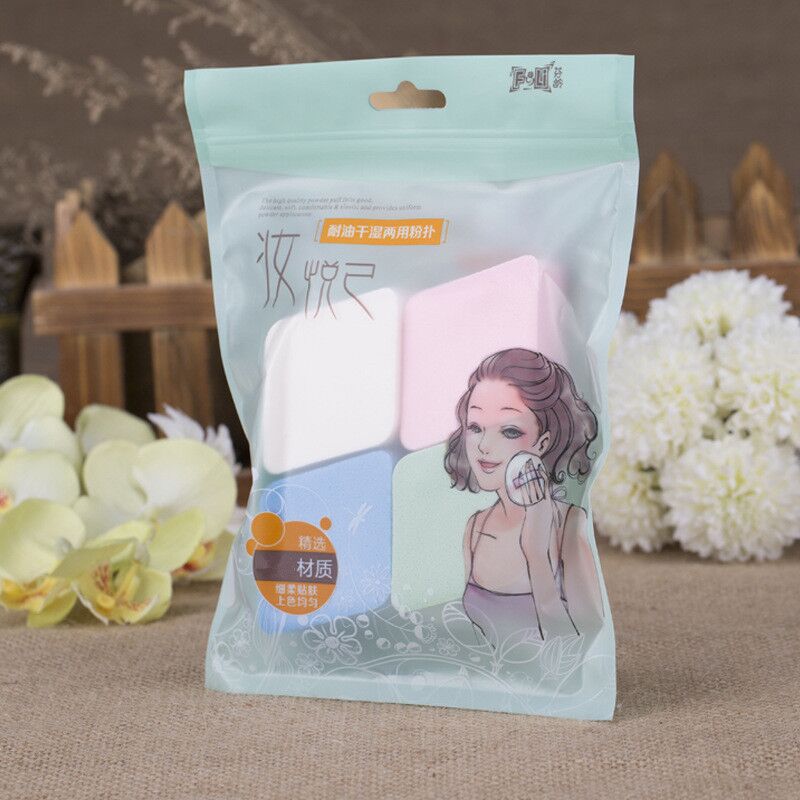 【 READY STOCK 】 Foundation Powder Puff Sponge Rhombus Shaped Wet And Dry 4 pcs/1Set