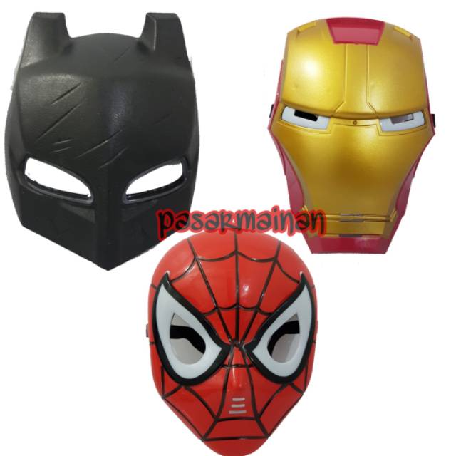 mainan anak Topeng Avengers Spiderman Batman  captain america Dan Iron man llight and music