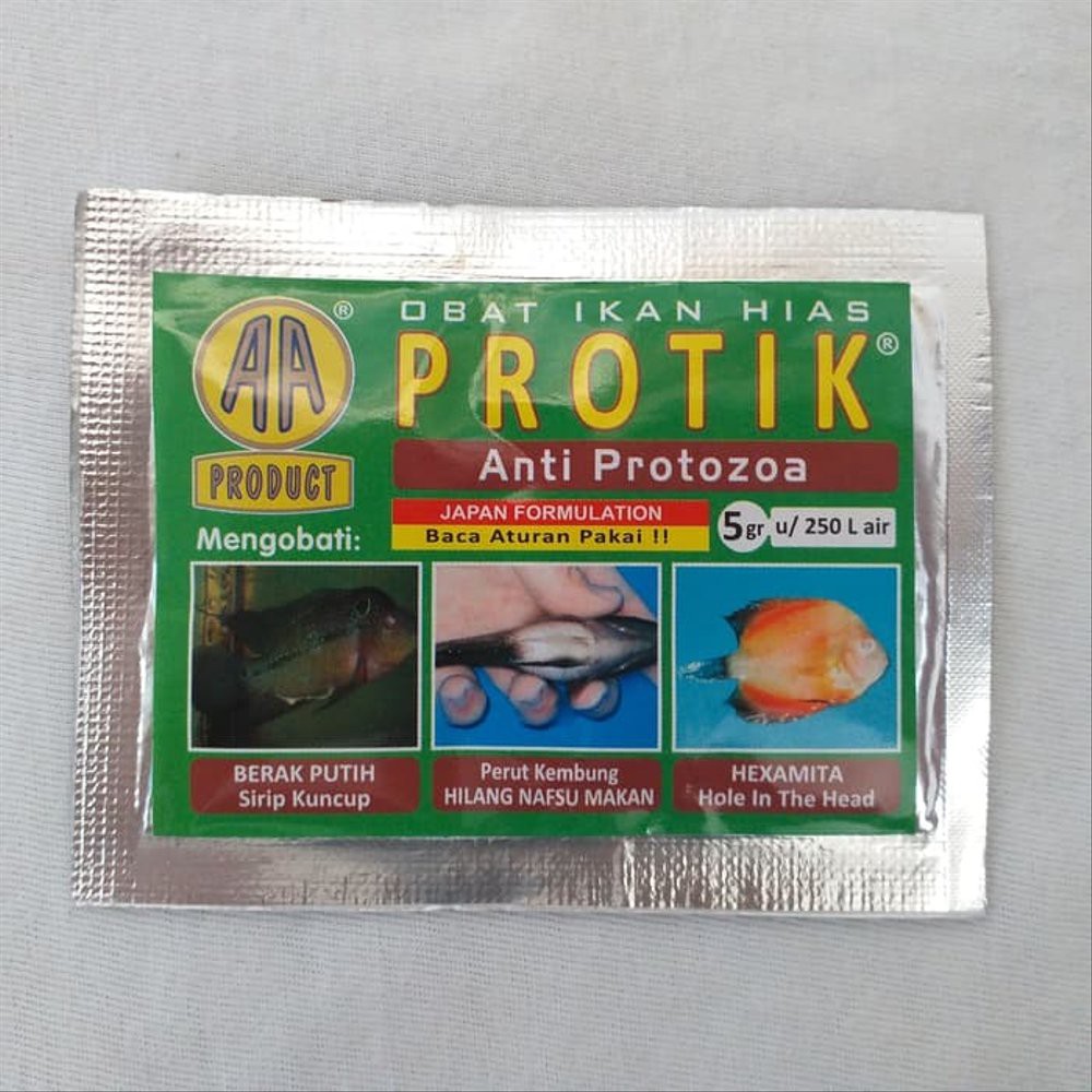 Protik 5gr Obat Ikan Hias Anti Protozoa Berak Putih Perut Kembung AA