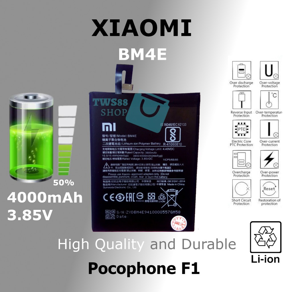 Batre baterai battery batere Xiaomi POCOPHONE F1 / BM4E