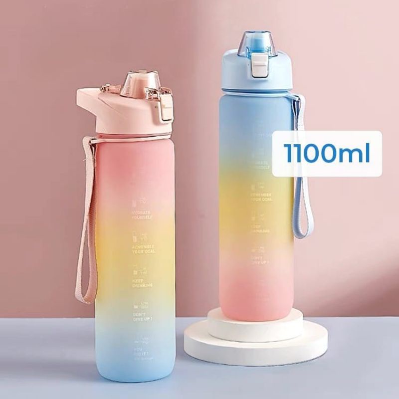 Botol Minum Motivasi 1 Liter Botol Minum Gradasi Botol Lucu 3 Warna