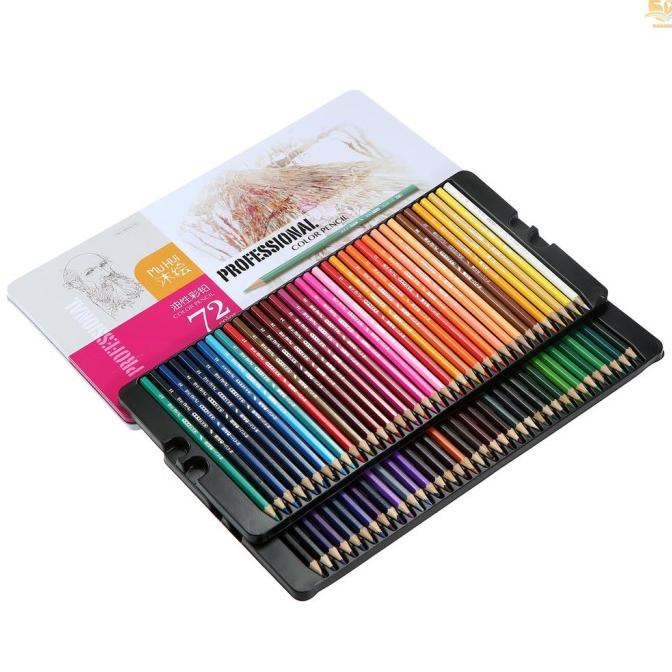 

PROFESSIONAL 72 COLORED PENCILS SET ART OIL COLOR PENCILS WITH METAL S DSF5456465