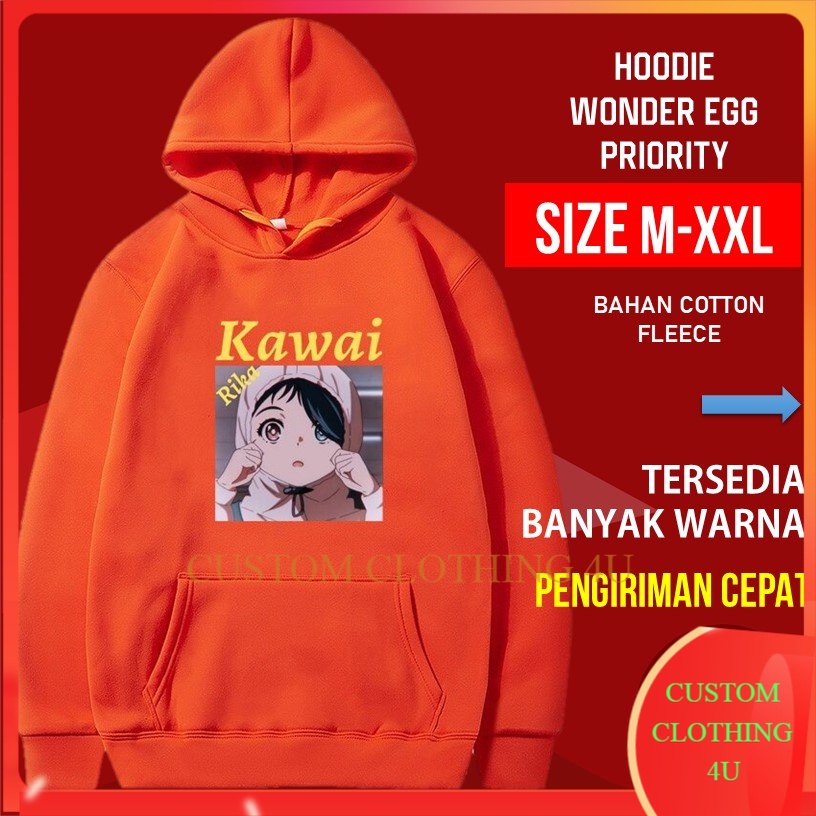 Hoodie Egg Priority Rika Kawai | Sweater Hoodie Wanita pRIA mANGA Anime Jepang
