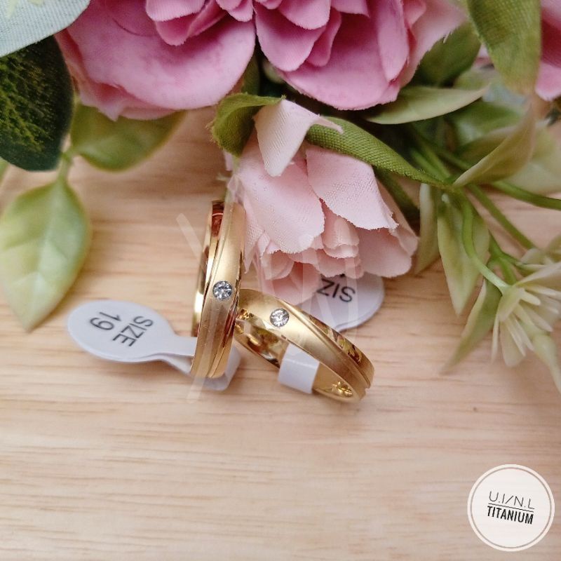 Cincin couple tunangan/nikahan gold bisa sepasang/satuan-2