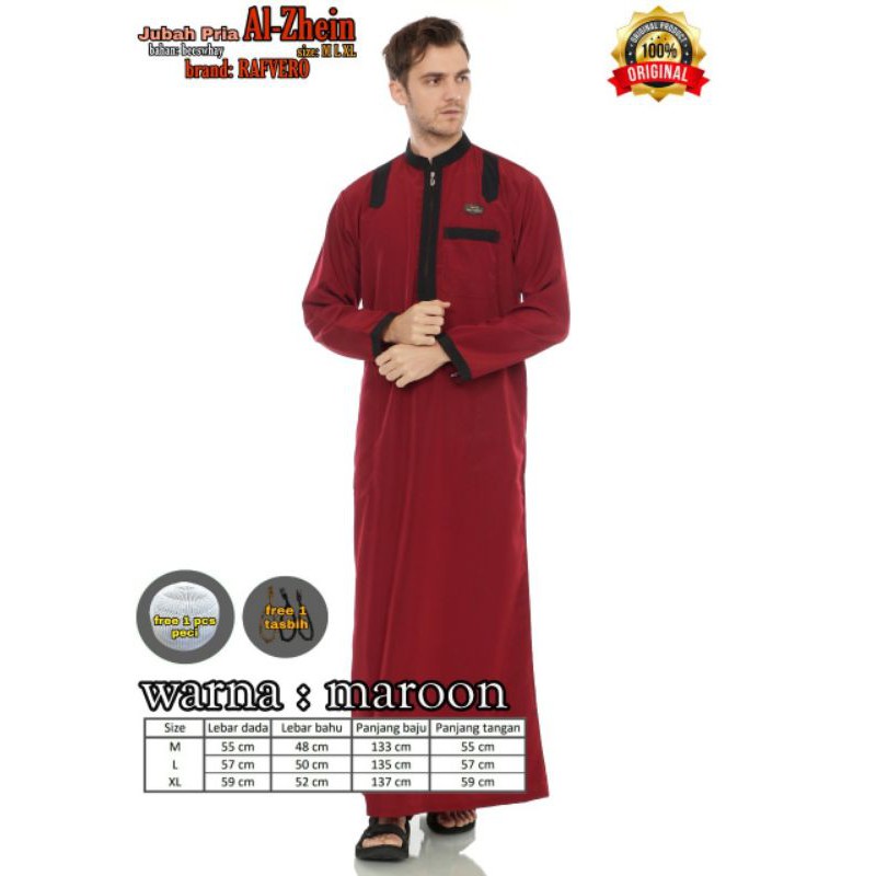 jubah gamis Al zhein original baju muslim pria modern