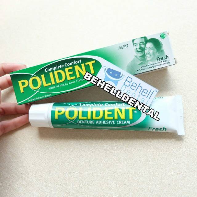 60gr POLIDENT KRIM PEREKAT GIGI TIRUAN - Lem Gigi Palsu Polident Cream Adhesive Fresh 60 gr 60gram 60 gram