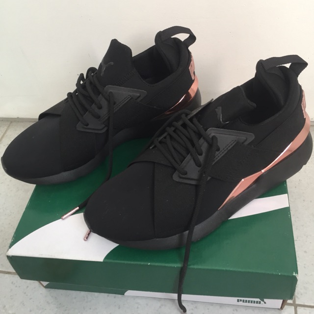 Sepatu Puma wanita muse metal rose gold