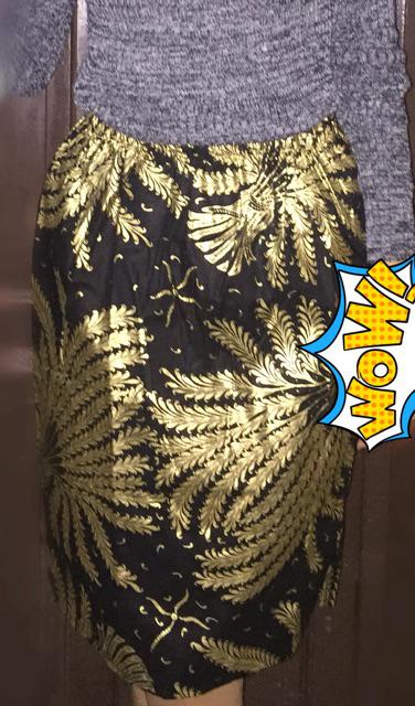 Rok Span Pendek Katun Prada Seikat Padi Hitam