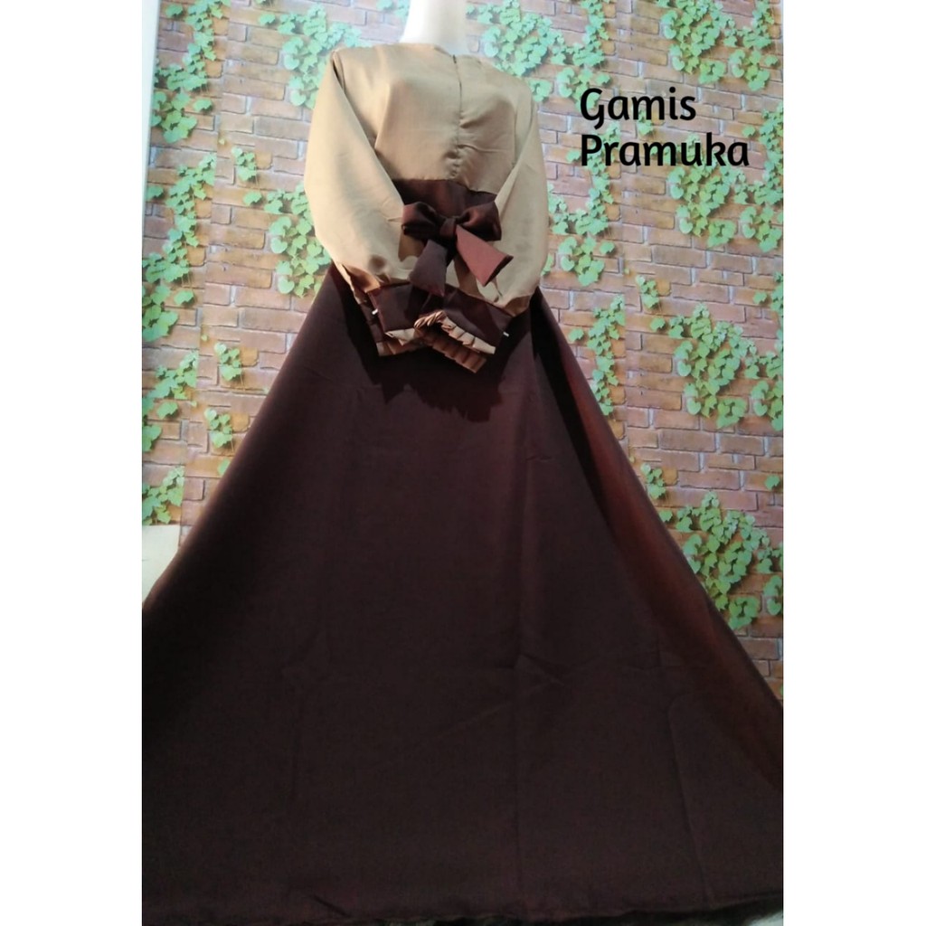 Gamis pramuka coklat kerja guru cv ngajar dinas pemda PDH seragam sabtu sekolah syari formal