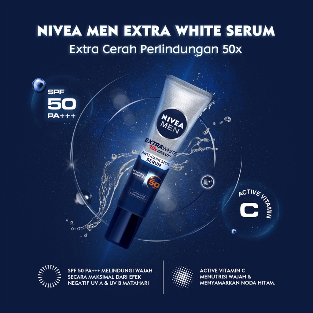 ❤ BELIA ❤ NIVEA MEN Extra White Dark Spot Minimizer | Acne Oil Clear | Deep Acne Attack | Scrub | Anti-Shine | Facial Foam | Serum (✔️BPOM) Halal