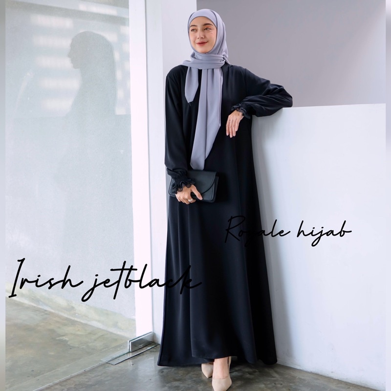 Irish abaya jetblack leuwitex mix tile hitam