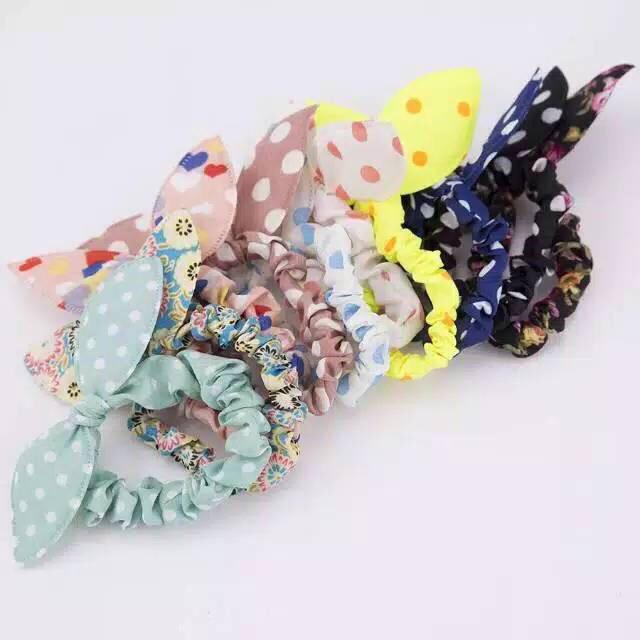 KBB08 Ikat Rambut Karet Chibi Kelinci Motif Random 4cm