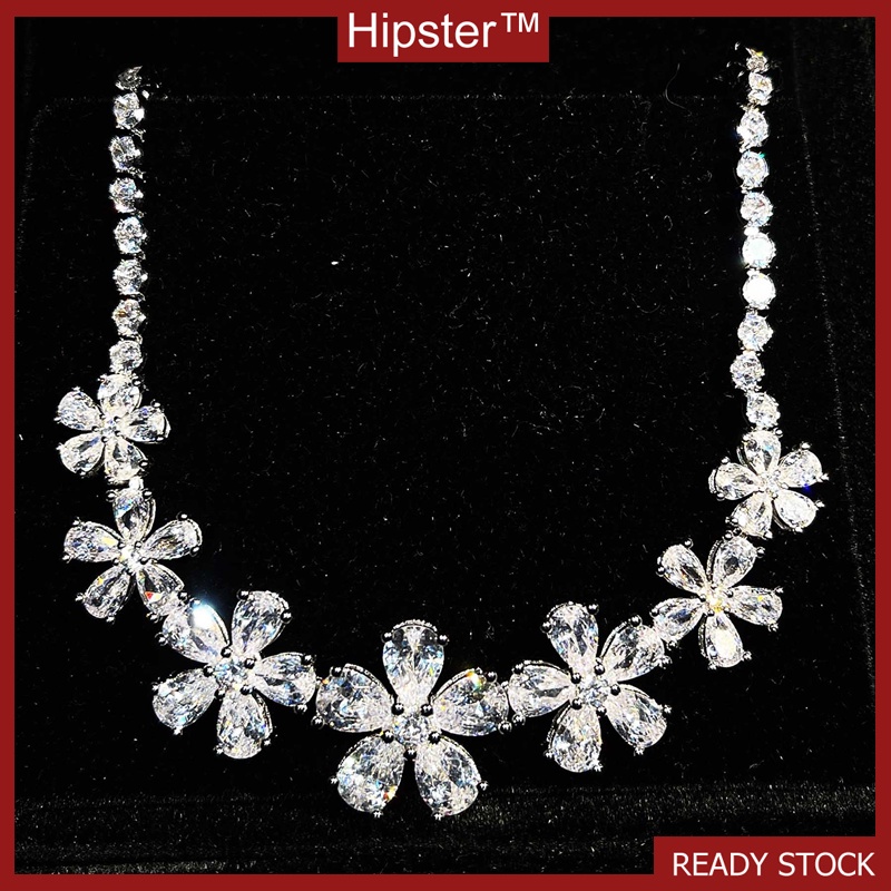 Heavy Industry Design Moissanite Flower Necklace