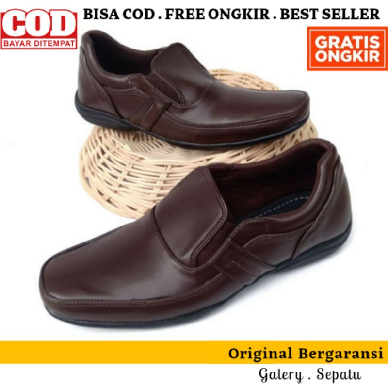 Sepatu Pria Formal One Love Pantopel Laki Keren Gaya Kasual Sol karet Asli Kulit Sintetis Premium