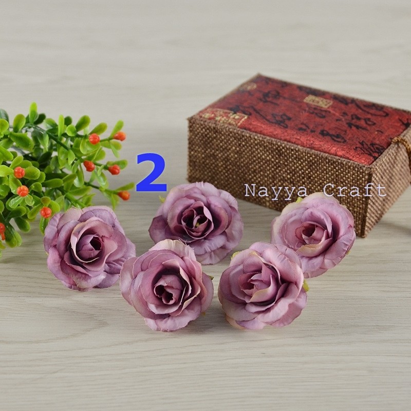 Kepala bunga mawar peony kelopak bunga artificial kecil hiasan dekorasi mahar craft-2