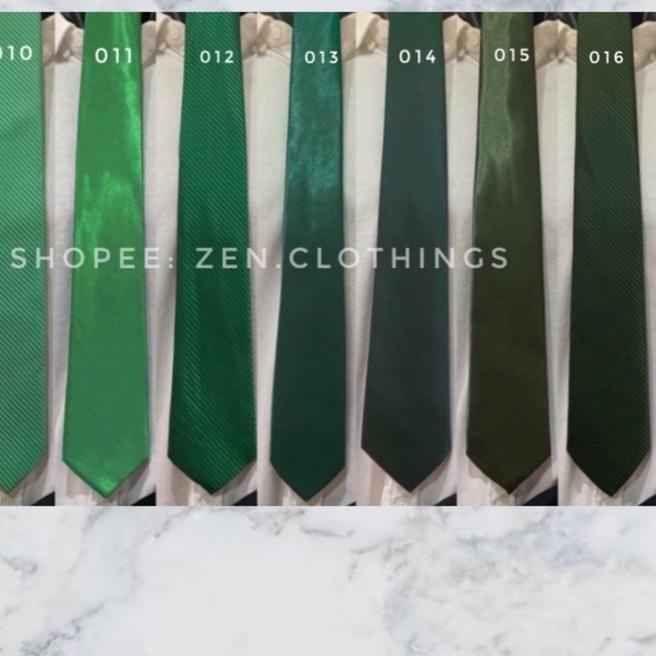 ➹ Dasi Panjang Pria Warna Hijau Muda Tua Polos dan Motif Garis Dasi Hijau Botol Tosca Mint Olive ✩