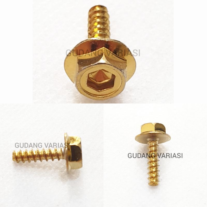 Baut probolt body Honda 2 kunci 20 Pcs GOLD BEAT SCOOPY VARIO