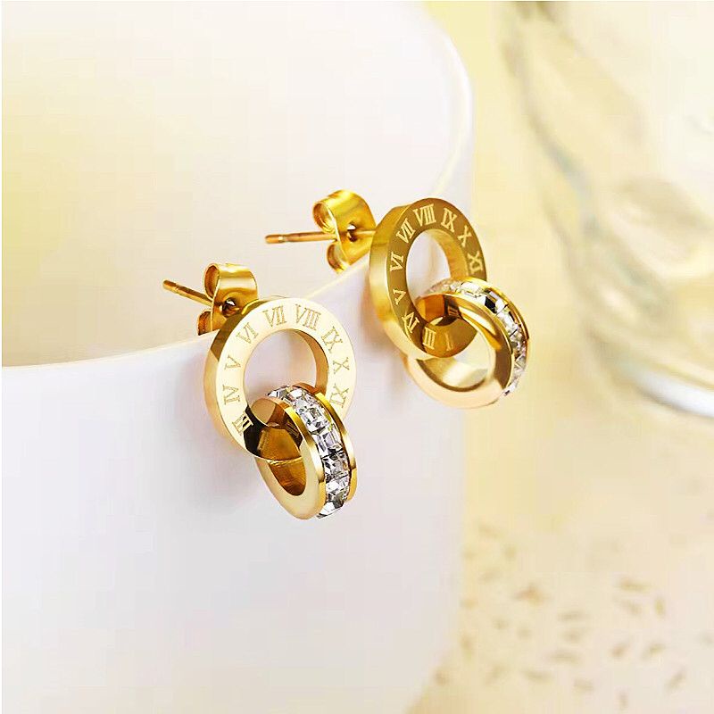 Anting Mungil Cartir Titanium Gold dan Rosegold Anti Karat Dan Luntur Fashion Korea Bisa Cod Bayar Ditempat