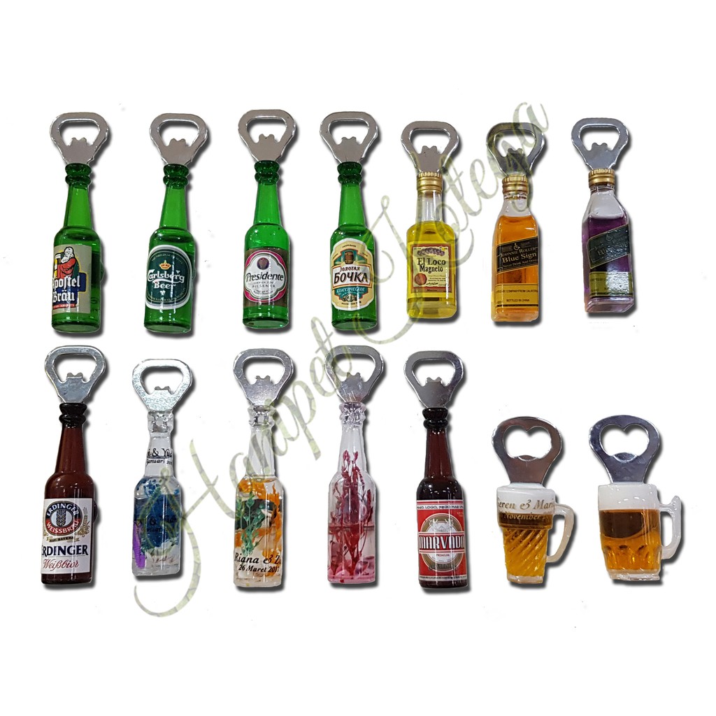 Souvenir Magnet Kulkas Pembuka Tutup Botol Miniatur Botol Bir