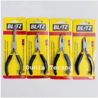 Tang Mini BLITZ 4,5 in Lancip Knip Potong Kombinasi Kakaktua 5,5 - Long Nose Combination Cutting