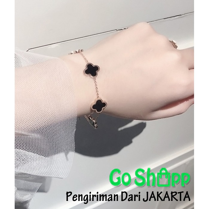 [JAKARTA] Gelang Wanita Clover Leaf - Gelang Wanita Fashion Korea Terbaru - Gelang Korea [GL02]