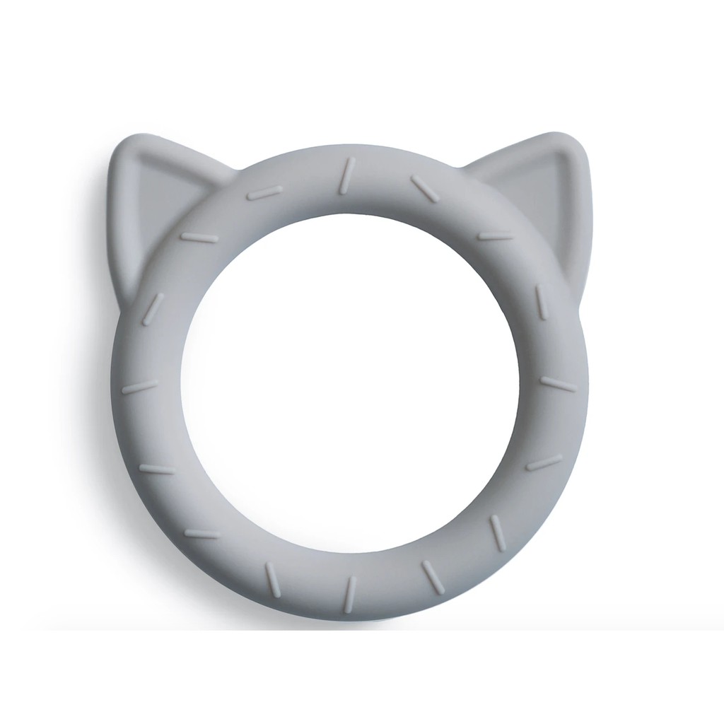 Mushie Teether - Rainbow Bear Cat Silicone Teething Toy Baby Anak Bayi Mainan Gigitan Silikon Gigi-Cat - Stone