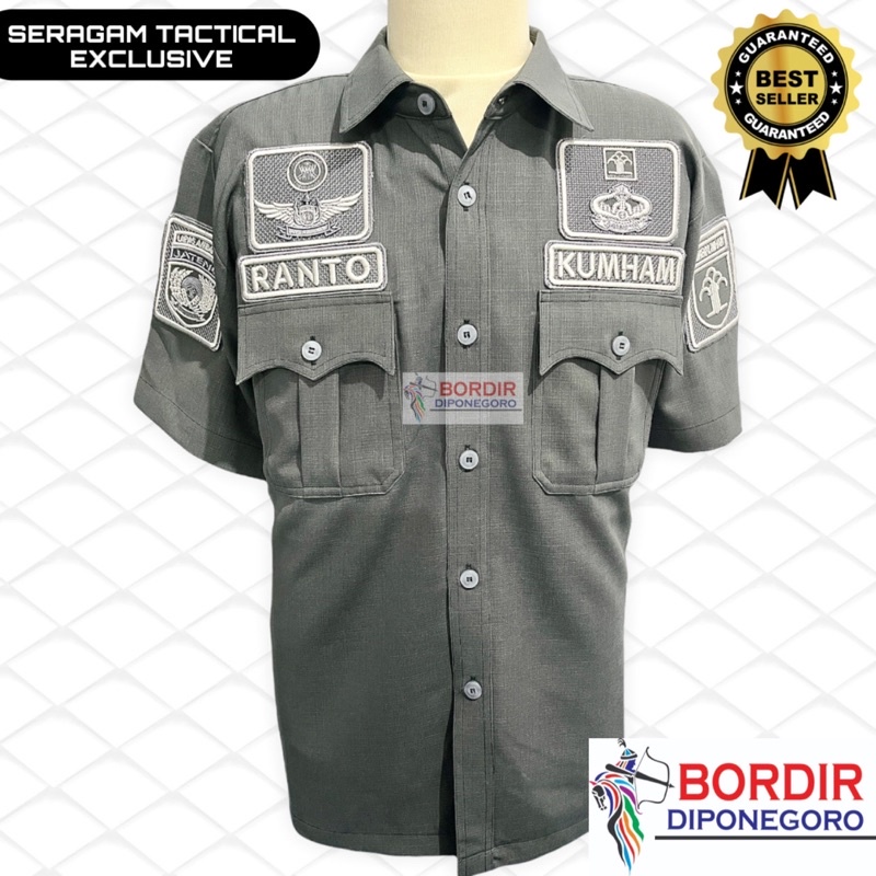 KEMEJA TACTICAL LAPAS KUMHAM PREMIUM CUSTOM BORDIR | BAJU TACTICAL LAPAS LENGAN PENDEK | BAJU PDL PO