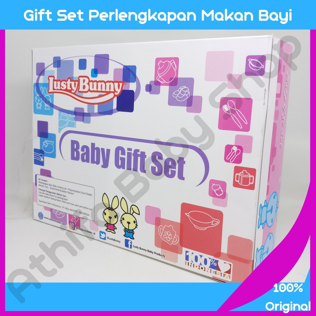 Tempat Makan Lusty Bunny Perlengkapan Makan Bayi Set Feeding Gift Set Baby kado lahiran