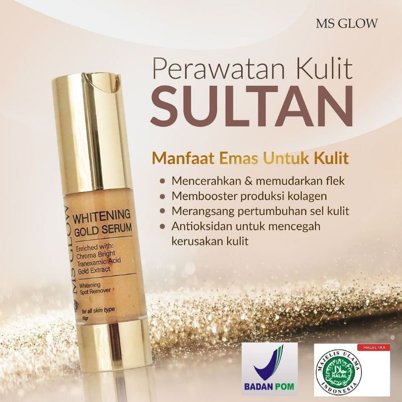 SERUM WHITENING GOLD ORIGINAL MS GLOW (SUDAH BER BARCODE TERBARU)