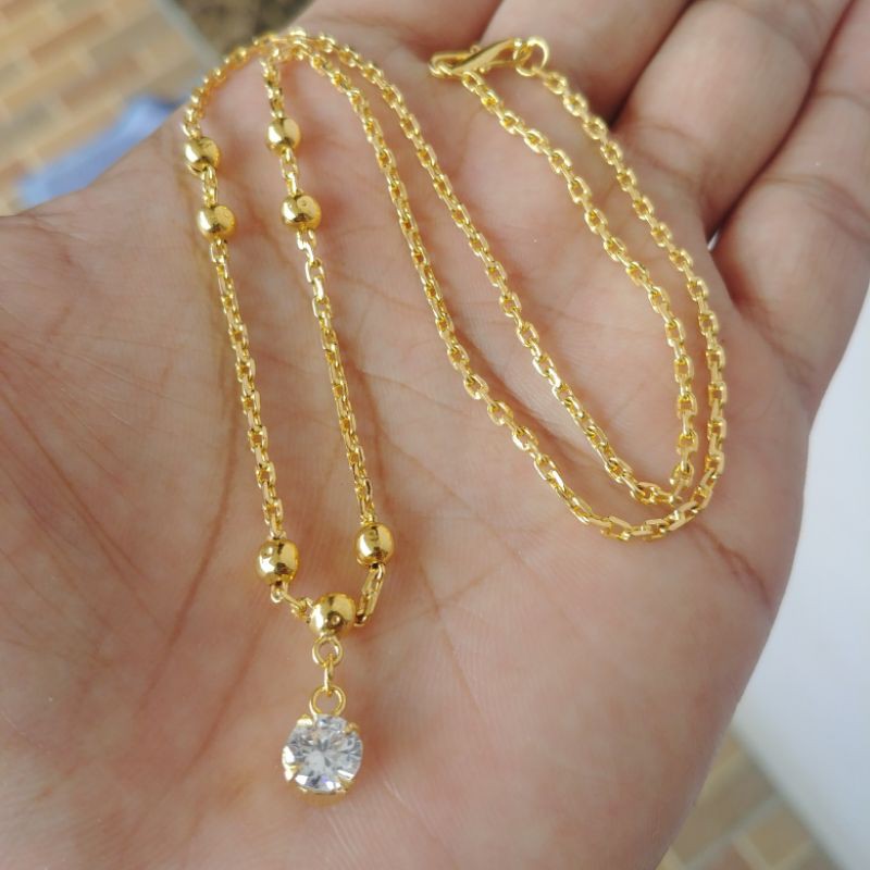 Kalung Bandul Mata Satu Lapis Emas 24k