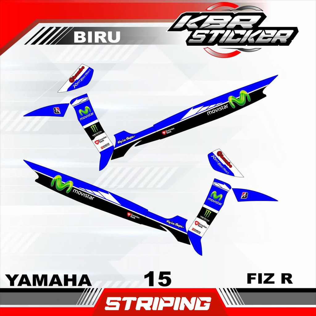 FIZ R (cod) stiker motor striping FIZ R motor yamaha motor sticker variasi Racing15