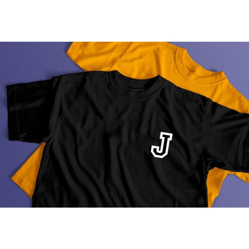 KAOS TSHIRT INISIAL HURUF J CUSTOM NAMA LOGO