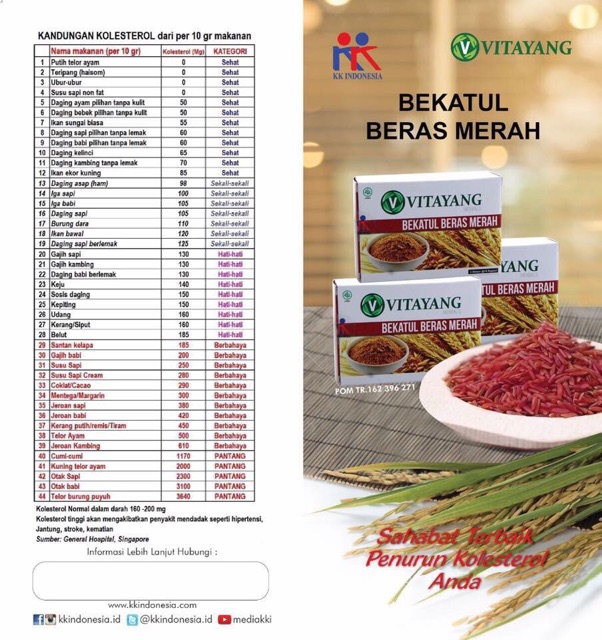 Obat Kolesterol Herbal Bekatul Beras Merah 30 Kapsul Indonesia