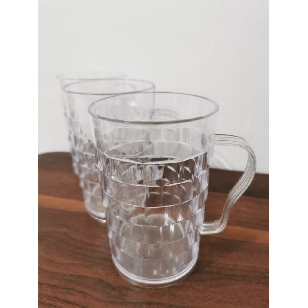 Gelas Glass Cup Mug Plastic  Plastik  Bening  Crystal Kristal 