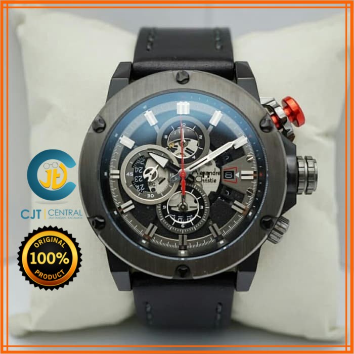 ALEXANDRE CHRISTIE AC 6491 FULL BLACK. GARANSI RESMI 1TAHUN