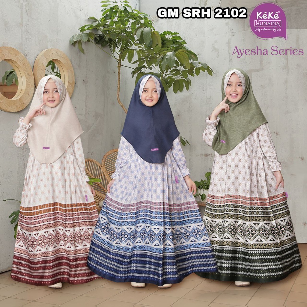 Jual Qonitah Project GM SRH 2102 Ayesha Series Baju Gamis Anak Keke